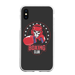 Чехол iPhone XS Max матовый Boxing club - боксёр, цвет: 3D-белый