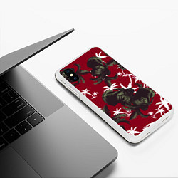 Чехол iPhone XS Max матовый Пальмы и Давид Микеланджело, цвет: 3D-белый — фото 2