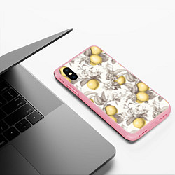 Чехол iPhone XS Max матовый Лимоны - винтаж графика: паттерн, цвет: 3D-баблгам — фото 2