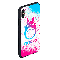 Чехол iPhone XS Max матовый Totoro neon gradient style, цвет: 3D-черный — фото 2