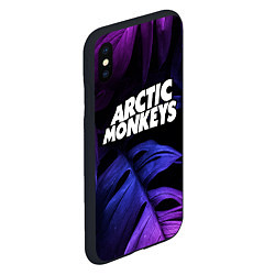 Чехол iPhone XS Max матовый Arctic Monkeys neon monstera, цвет: 3D-черный — фото 2