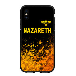 Чехол iPhone XS Max матовый Nazareth - gold gradient: символ сверху, цвет: 3D-черный