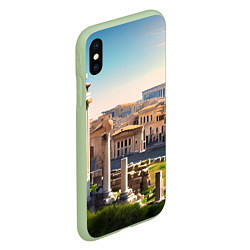 Чехол iPhone XS Max матовый Руины Рима, цвет: 3D-салатовый — фото 2