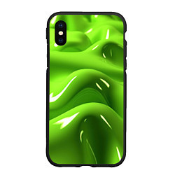 Чехол iPhone XS Max матовый Зеленая слизь, цвет: 3D-черный