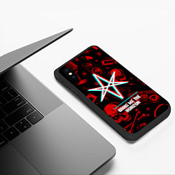 Чехол iPhone XS Max матовый Bring Me the Horizon rock glitch, цвет: 3D-черный — фото 2