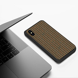 Чехол iPhone XS Max матовый Текстура шерстяной ткани, цвет: 3D-черный — фото 2