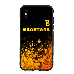 Чехол iPhone XS Max матовый Beastars - gold gradient: символ сверху, цвет: 3D-черный