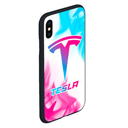 Чехол iPhone XS Max матовый Tesla neon gradient style, цвет: 3D-черный — фото 2