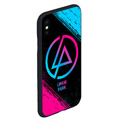 Чехол iPhone XS Max матовый Linkin Park - neon gradient, цвет: 3D-черный — фото 2