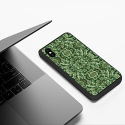 Чехол iPhone XS Max матовый Зелёный гобелен, цвет: 3D-черный — фото 2