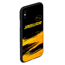 Чехол iPhone XS Max матовый Jaguar - gold gradient: символ сверху, цвет: 3D-черный — фото 2