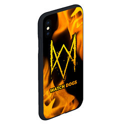 Чехол iPhone XS Max матовый Watch Dogs - gold gradient, цвет: 3D-черный — фото 2