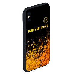 Чехол iPhone XS Max матовый Twenty One Pilots - gold gradient: символ сверху, цвет: 3D-черный — фото 2