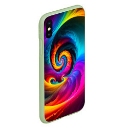 Чехол iPhone XS Max матовый Радужная воронка, цвет: 3D-салатовый — фото 2