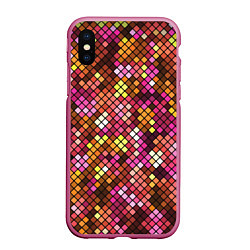 Чехол iPhone XS Max матовый Disco style, цвет: 3D-малиновый