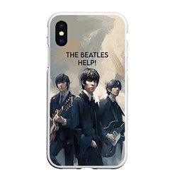 Чехол iPhone XS Max матовый The Beatles - Help, цвет: 3D-белый