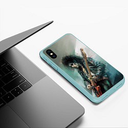 Чехол iPhone XS Max матовый Queen We will rock you, цвет: 3D-мятный — фото 2