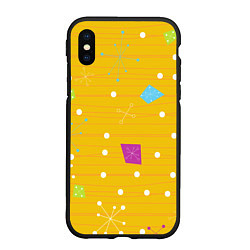 Чехол iPhone XS Max матовый Yellow abstraction, цвет: 3D-черный