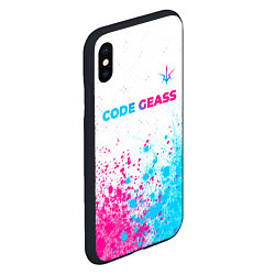 Чехол iPhone XS Max матовый Code Geass neon gradient style: символ сверху, цвет: 3D-черный — фото 2