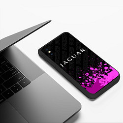 Чехол iPhone XS Max матовый Jaguar pro racing: символ сверху, цвет: 3D-черный — фото 2