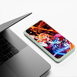 Чехол iPhone XS Max матовый Истребители демонов -аказа, цвет: 3D-салатовый — фото 2