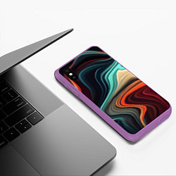 Чехол iPhone XS Max матовый Малахитовая, цвет: 3D-фиолетовый — фото 2