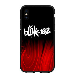 Чехол iPhone XS Max матовый Blink 182 red plasma, цвет: 3D-черный