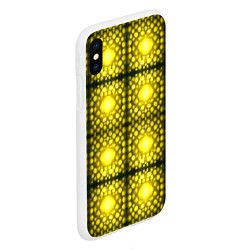 Чехол iPhone XS Max матовый Ярко-желтые точки, цвет: 3D-белый — фото 2