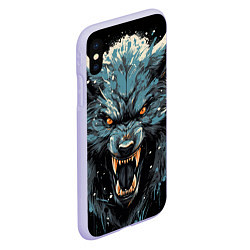 Чехол iPhone XS Max матовый Fantasy blue wolf, цвет: 3D-светло-сиреневый — фото 2