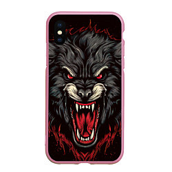 Чехол iPhone XS Max матовый Wolf fantasy, цвет: 3D-розовый