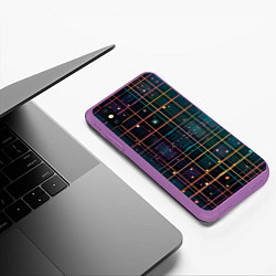 Чехол iPhone XS Max матовый Лучи и огоньки, цвет: 3D-фиолетовый — фото 2