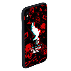 Чехол iPhone XS Max матовый Hollywood Undead rock glitch, цвет: 3D-черный — фото 2