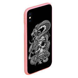 Чехол iPhone XS Max матовый Cobra and skull, цвет: 3D-баблгам — фото 2