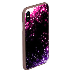 Чехол iPhone XS Max матовый Неоновые звезды - neon, цвет: 3D-коричневый — фото 2