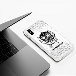 Чехол iPhone XS Max матовый Motorhead с потертостями на светлом фоне, цвет: 3D-белый — фото 2
