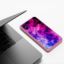 Чехол iPhone XS Max матовый Неоновый дым в динамике, цвет: 3D-малиновый — фото 2