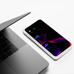 Чехол iPhone XS Max матовый Midjourney - Цветные осколки реальности, цвет: 3D-белый — фото 2