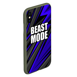 Чехол iPhone XS Max матовый Beast mode - синяя униформа, цвет: 3D-темно-зеленый — фото 2