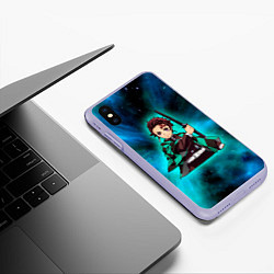 Чехол iPhone XS Max матовый Таджиро Комадо в космосе, цвет: 3D-светло-сиреневый — фото 2