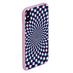 Чехол iPhone XS Max матовый Оптическая иллюзия глитч, цвет: 3D-розовый — фото 2