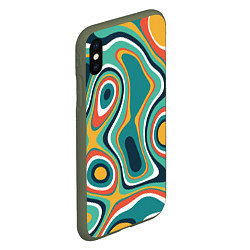 Чехол iPhone XS Max матовый Разлитая краска разводами, цвет: 3D-темно-зеленый — фото 2