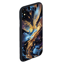 Чехол iPhone XS Max матовый Бабочка краски узор, цвет: 3D-черный — фото 2