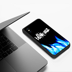 Чехол iPhone XS Max матовый Blink 182 blue fire, цвет: 3D-черный — фото 2