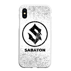 Чехол iPhone XS Max матовый Sabaton с потертостями на светлом фоне, цвет: 3D-белый