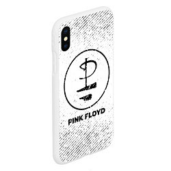 Чехол iPhone XS Max матовый Pink Floyd с потертостями на светлом фоне, цвет: 3D-белый — фото 2