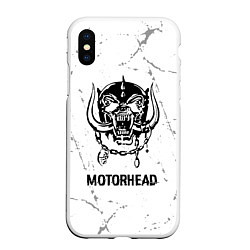 Чехол iPhone XS Max матовый Motorhead glitch на светлом фоне, цвет: 3D-белый