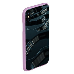 Чехол iPhone XS Max матовый Жидкий металл, цвет: 3D-сиреневый — фото 2