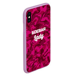 Чехол iPhone XS Max матовый Боевая Lady, цвет: 3D-сиреневый — фото 2