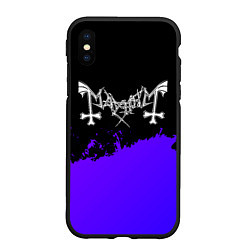 Чехол iPhone XS Max матовый Mayhem purple grunge, цвет: 3D-черный