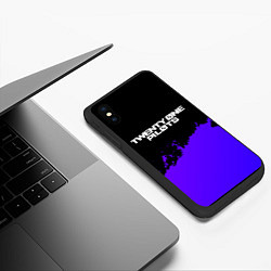 Чехол iPhone XS Max матовый Twenty One Pilots purple grunge, цвет: 3D-черный — фото 2